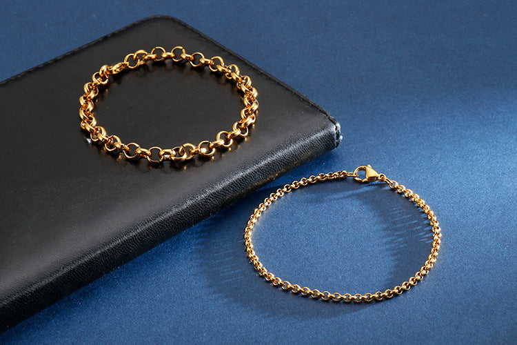 Minimalist punk style round bracelet
