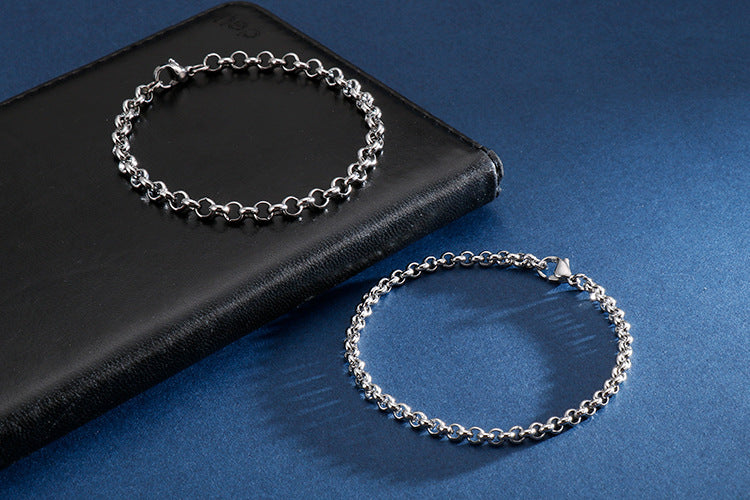 Minimalist punk style round bracelet