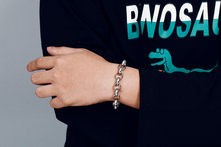 Minimalist punk style round bracelet