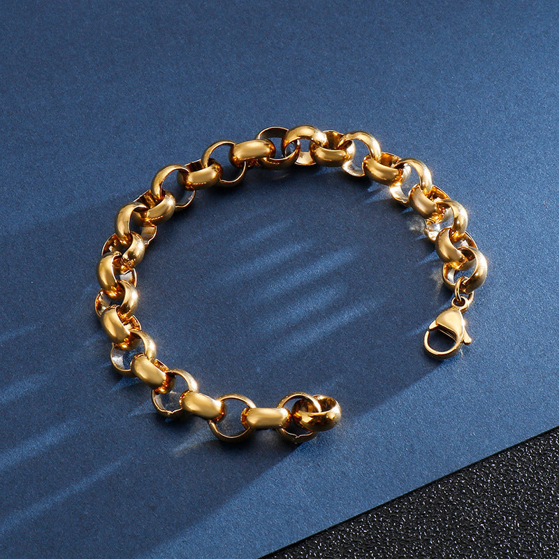 Minimalist punk style round bracelet