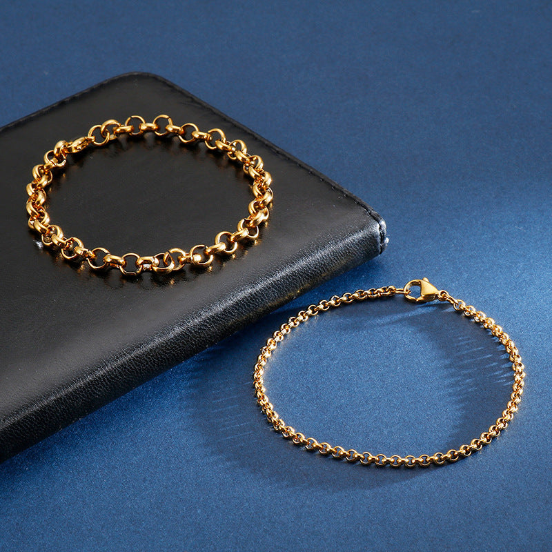 Minimalist punk style round bracelet