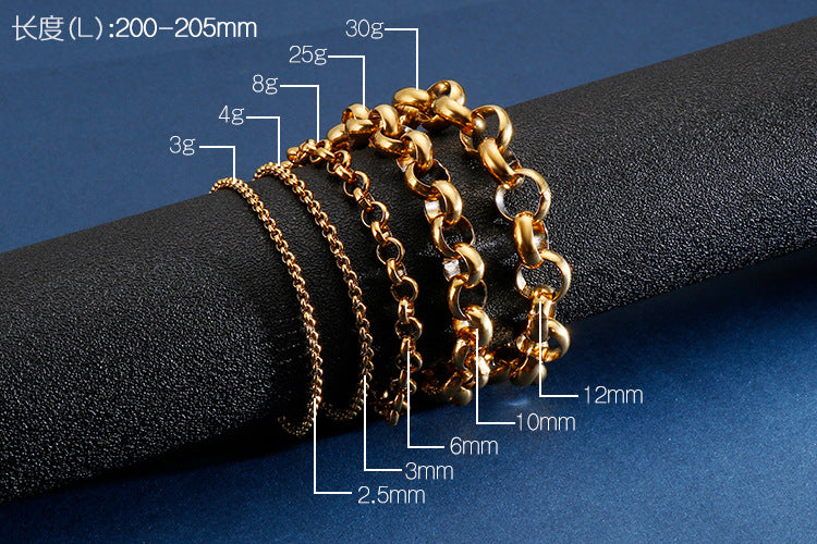 Minimalist punk style round bracelet