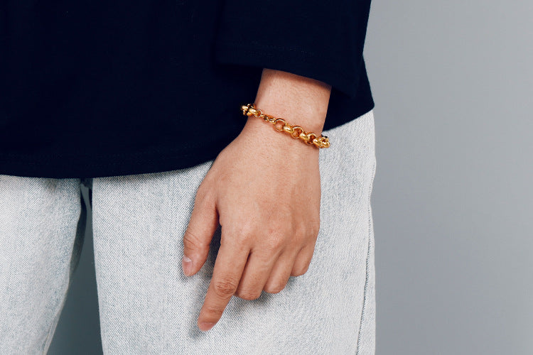 Minimalist punk style round bracelet