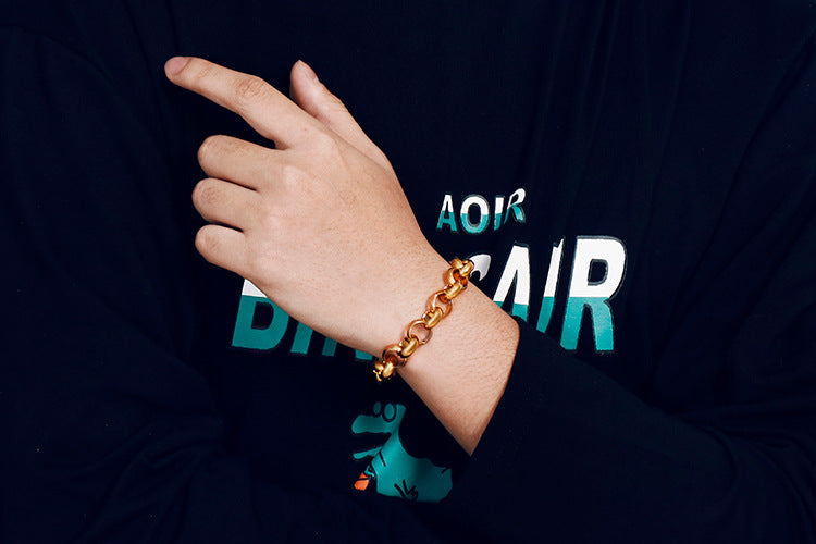 Minimalist punk style round bracelet