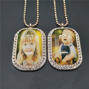 Vintage Photo Memory Rectangular Photo Frame Pendant