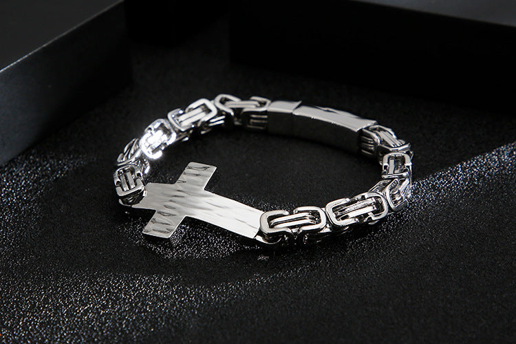Cross-shaped retro titanium steel bracelet