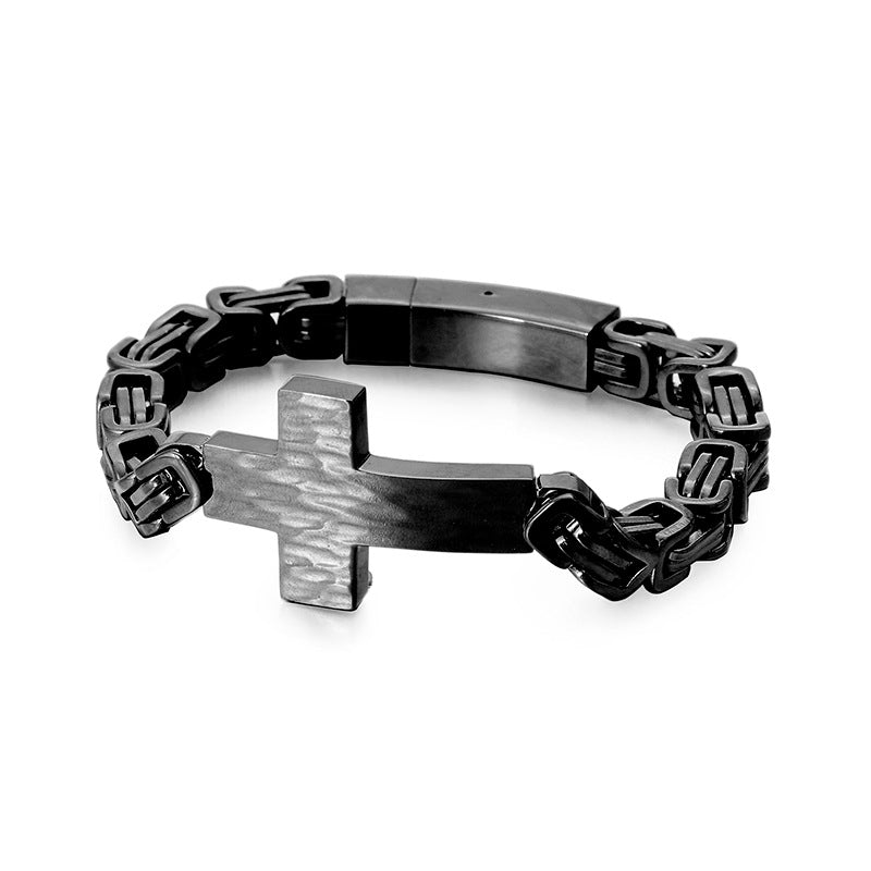Cross-shaped retro titanium steel bracelet