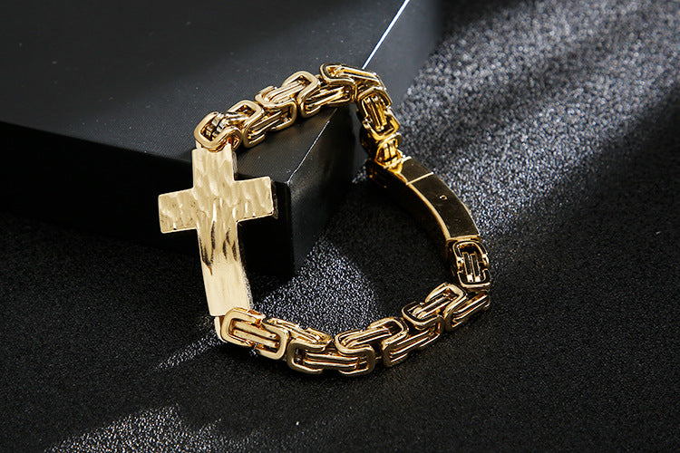 Cross-shaped retro titanium steel bracelet