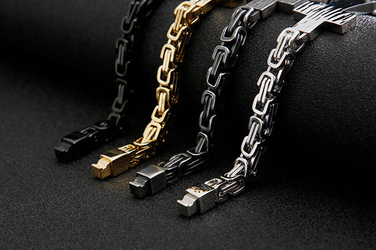 Cross-shaped retro titanium steel bracelet