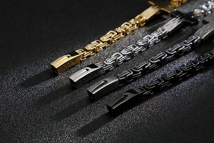 Cross-shaped retro titanium steel bracelet