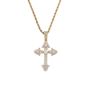 Full zirconium cross pendant couple necklace