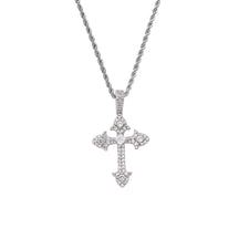 Full zirconium cross pendant couple necklace