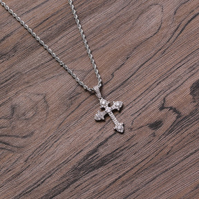 Full zirconium cross pendant couple necklace