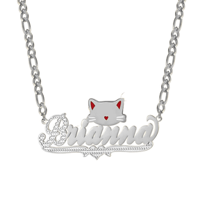 kitty name necklace 14 karat gold name plates