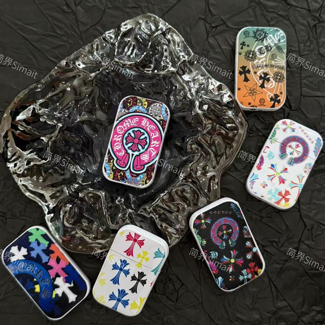 Chrome Hearts Windproof Lighter with Colorful Graffiti Art