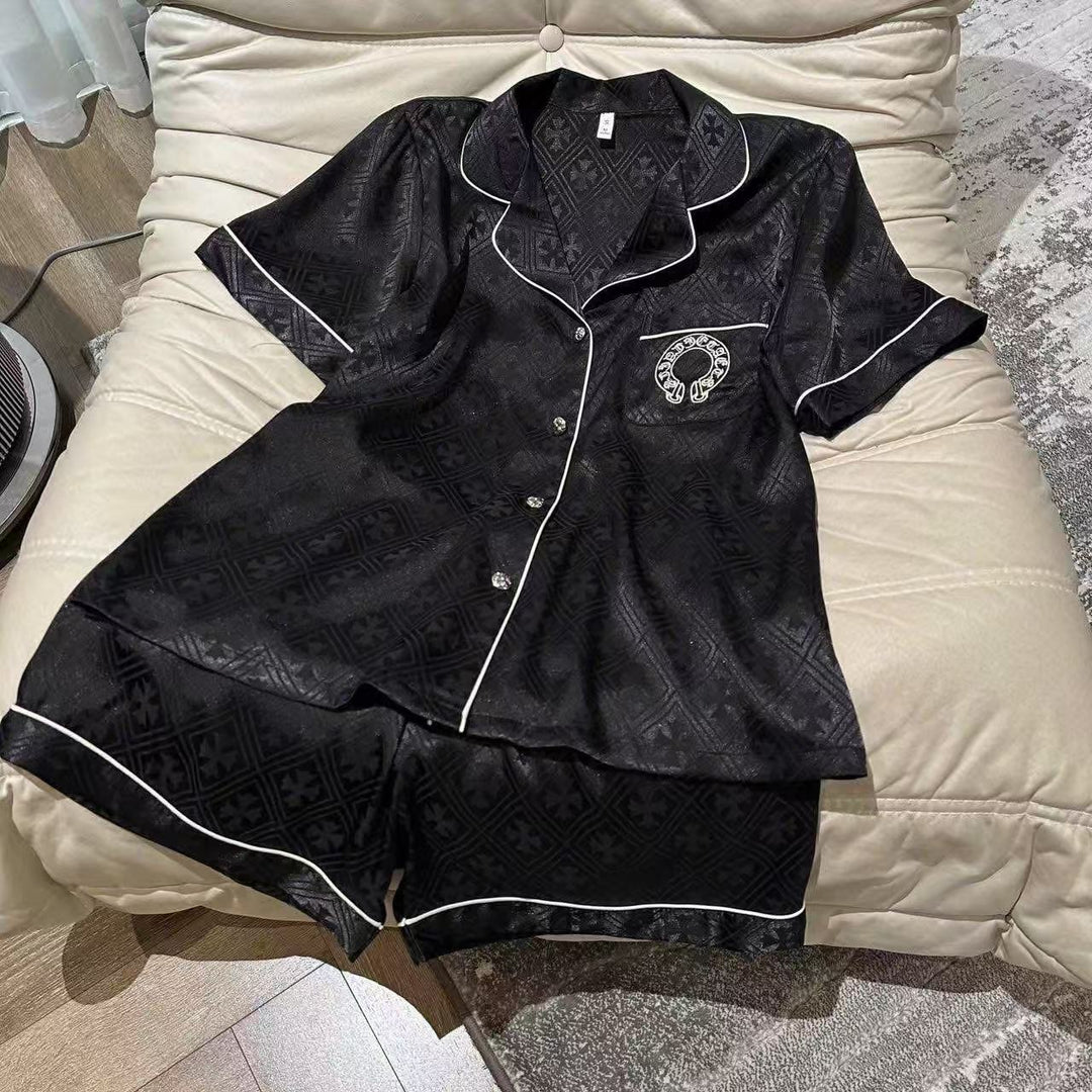 Chrome Hearts-Inspired Ice Silk Loungewear Set