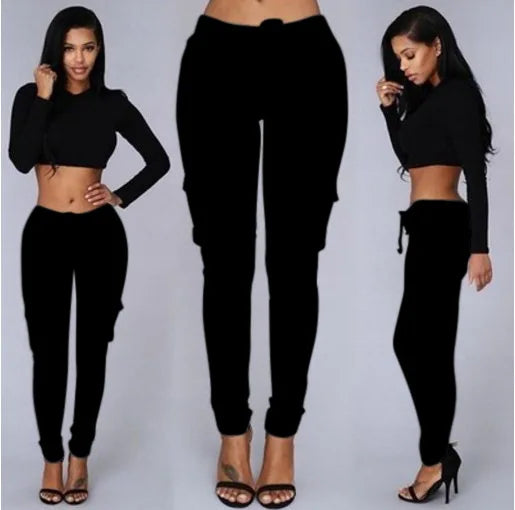 Elegant Elastic Women Pants Oversize Drawstring Long Pencil Pants