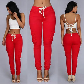 Elegant Elastic Women Pants Oversize Drawstring Long Pencil Pants