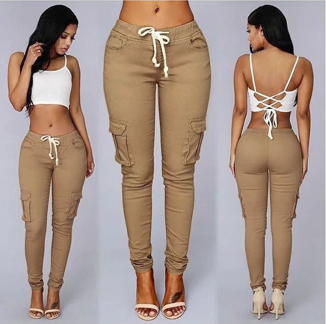 Elegant Elastic Women Pants Oversize Drawstring Long Pencil Pants