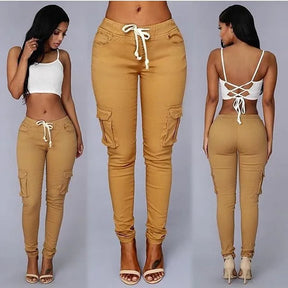 Elegant Elastic Women Pants Oversize Drawstring Long Pencil Pants