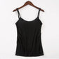 Solid Tank Tops Adjustable Strap Built In Cup Padded Wireless Camisole Camis Vest