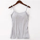 Solid Tank Tops Adjustable Strap Built In Cup Padded Wireless Camisole Camis Vest