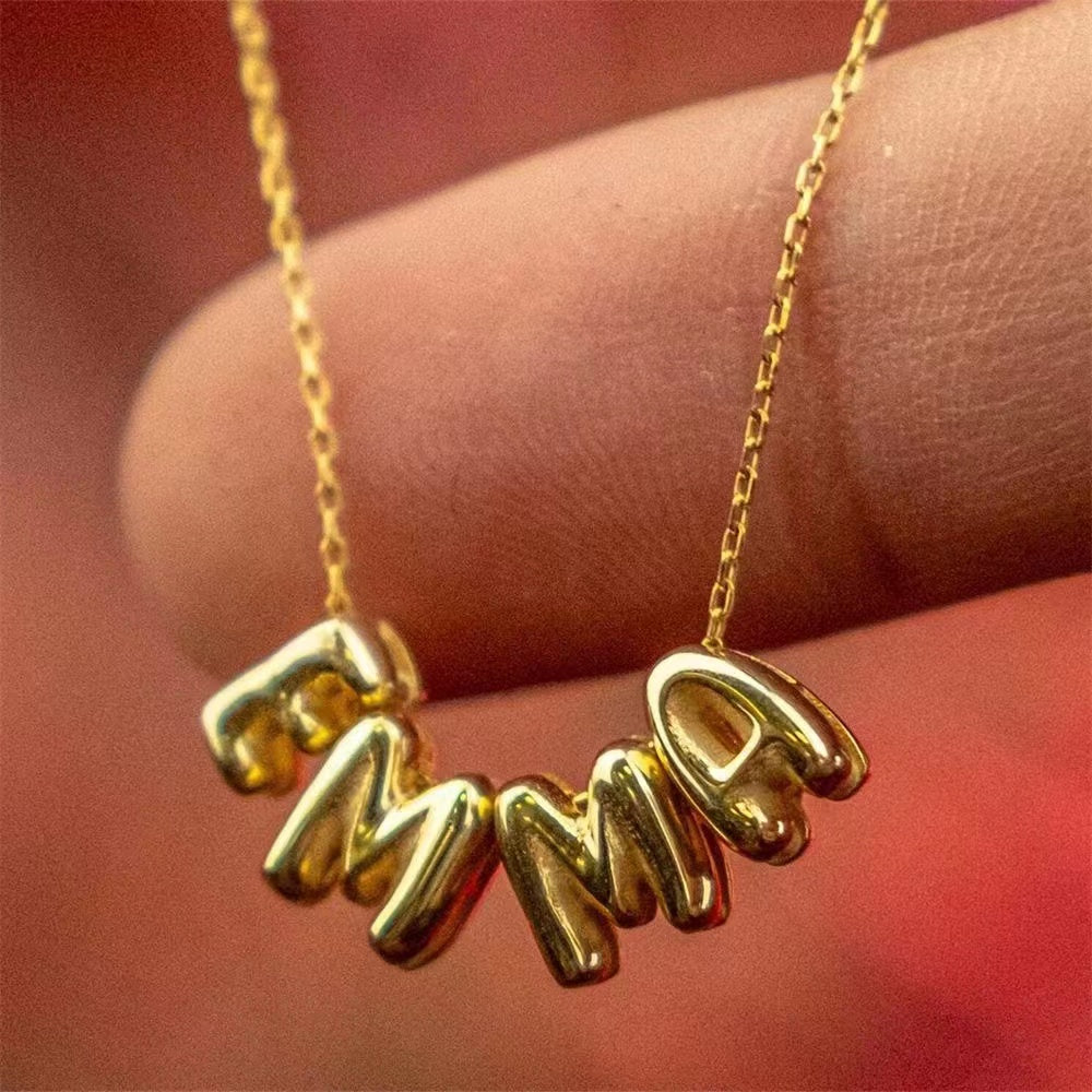 bubble name necklace