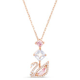 2024 fashion creative pink swan crystal necklace