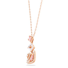 2024 fashion creative pink swan crystal necklace