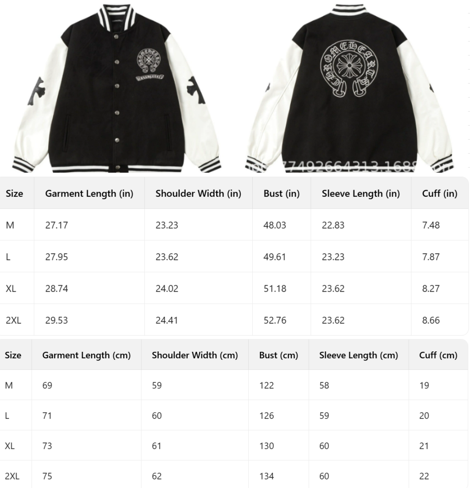Chrome Hearts Embroidered Cross Baseball Jacket