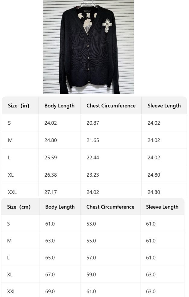 Chrome hearts cross cotton knitted cardigan sweater