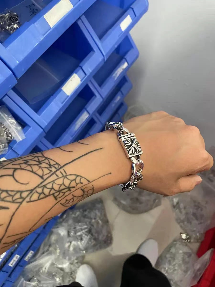 Retro domineering bracelet hip-hop personality men's cross bracelet