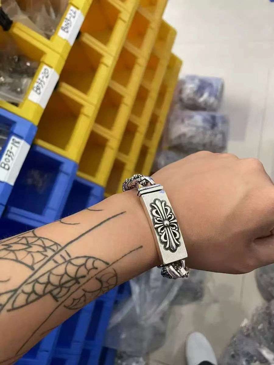 Retro domineering bracelet hip-hop personality men's cross bracelet