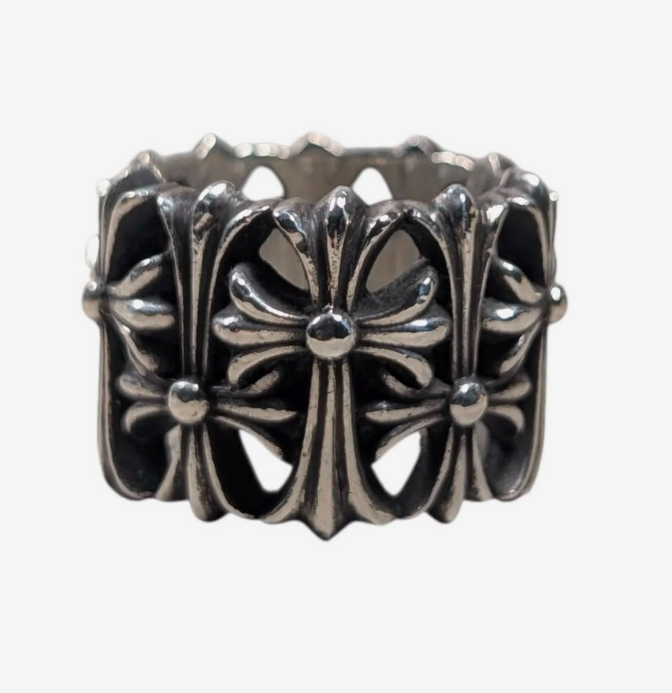 Chrome Hearts 925 Sterling Silver Tombstone Ring