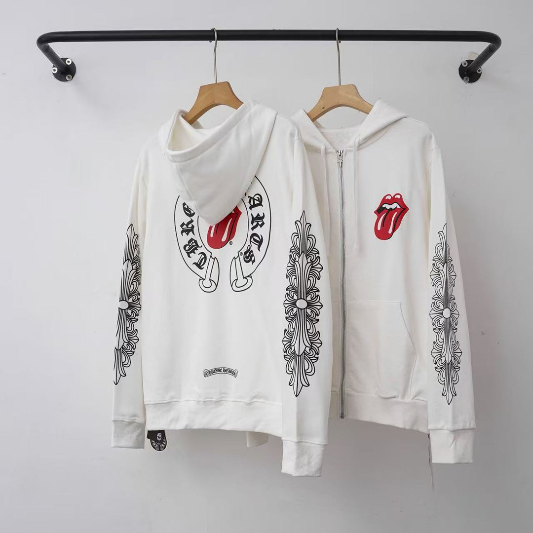 Chrome Hearts Red Lips hooded sweatshirt jacket