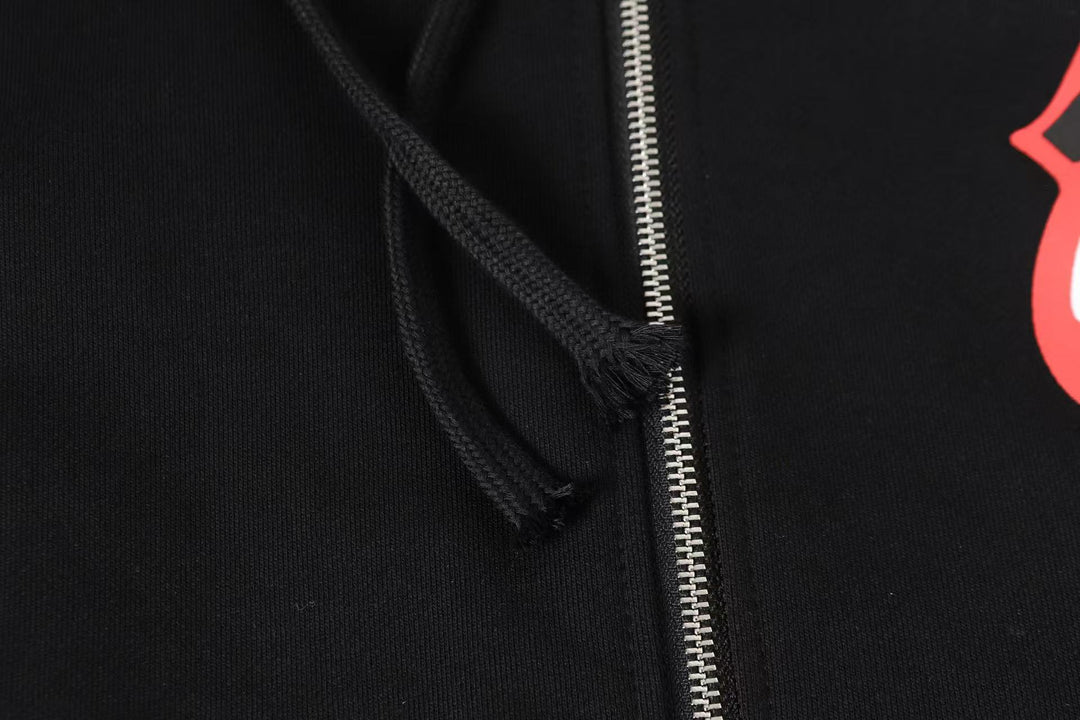 Chrome Hearts Red Lips hooded sweatshirt jacket