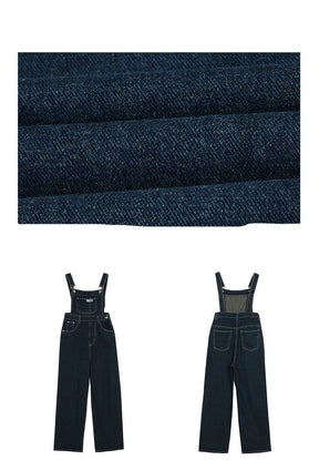 Denim Jumpsuit Women Baggy Jeans Jumpsuits High Waist Wide Leg Overalls Trousers