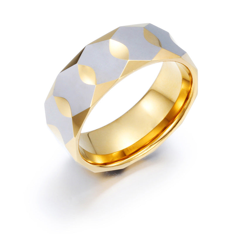 Geometric Prism Tungsten Steel Rings