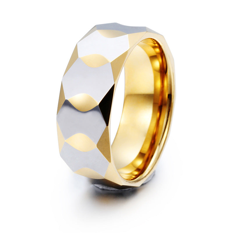 Geometric Prism Tungsten Steel Rings