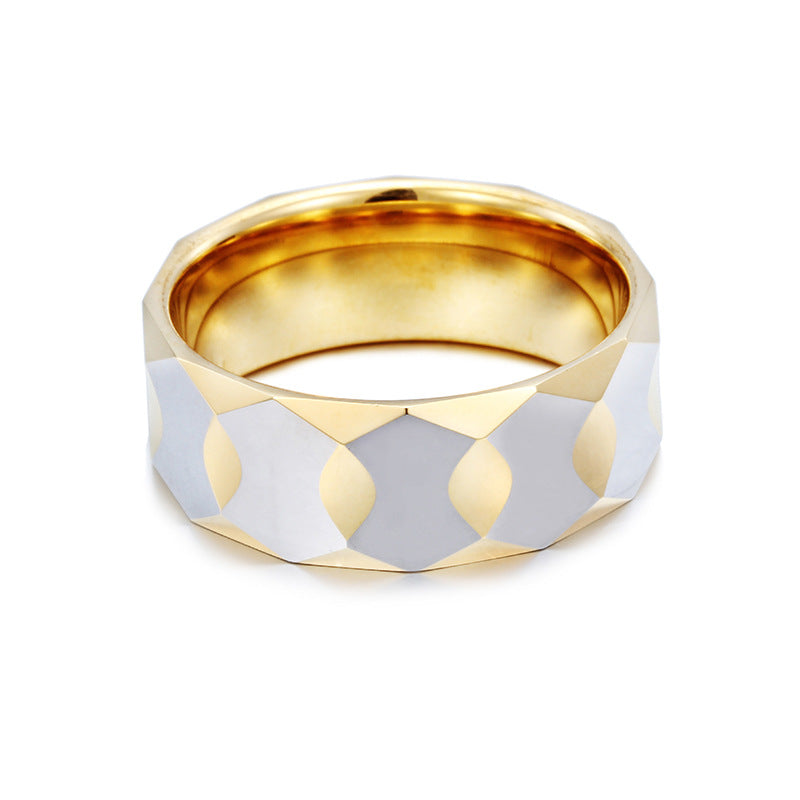 Geometric Prism Tungsten Steel Rings