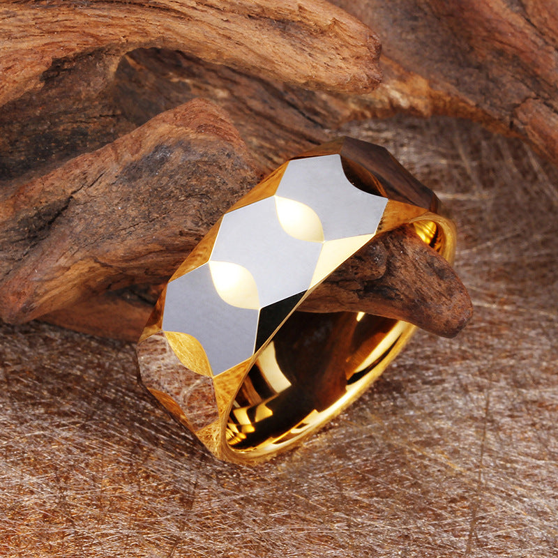 Geometric Prism Tungsten Steel Rings