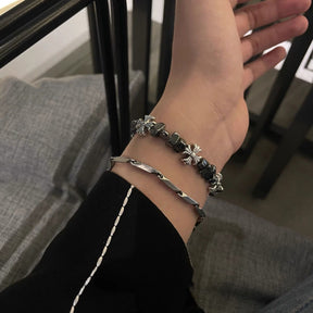 chrome hearts cross flower bracelet