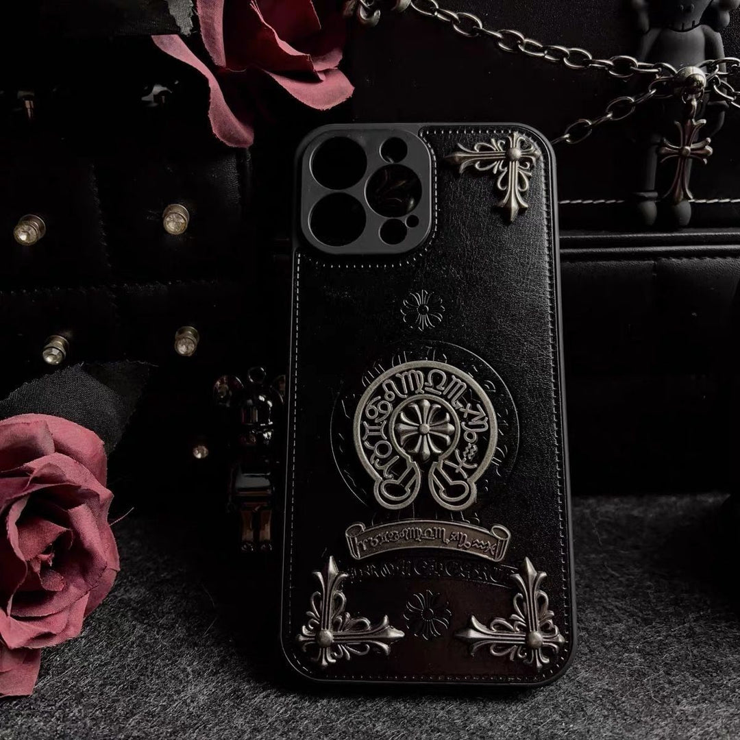 Chrome Hearts Dark Leather iPhone Phone Case