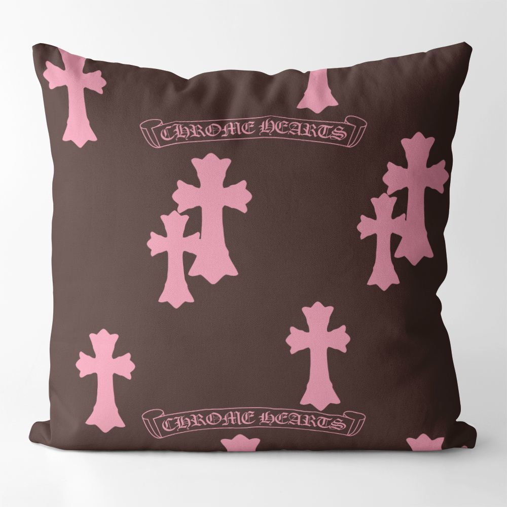 Chrome Hearts-Inspired Black & White Cushion