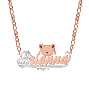 kitty name necklace 14 karat gold name plates