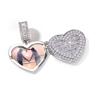 Large Size Heart Shape Custom Photo Locket Frame Pendant love necklaces for her