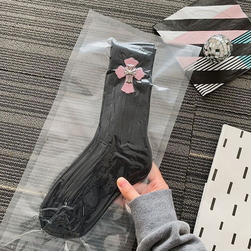 Chrome Hearts Cross Leather-Patch Socks