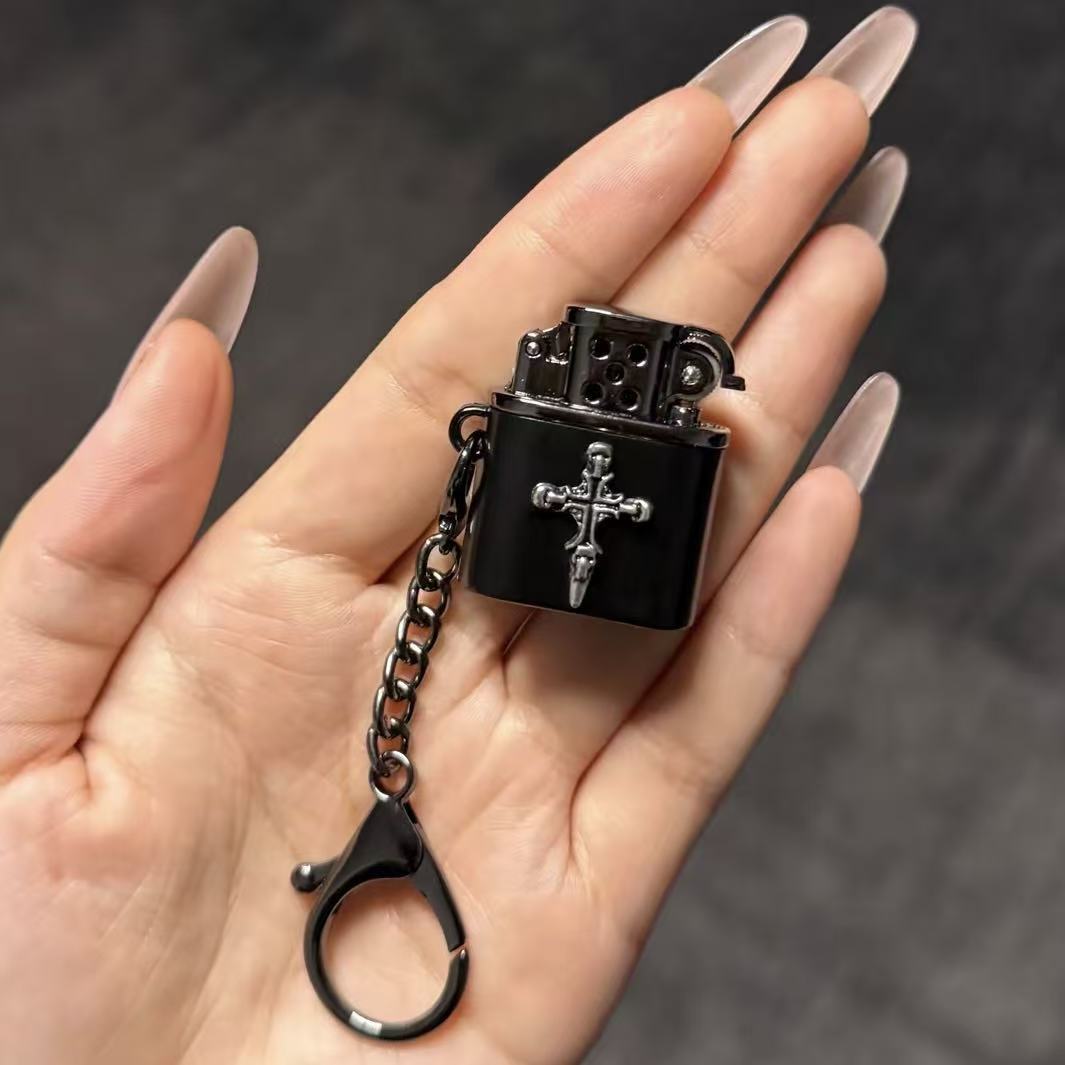 Chrome Hearts Black Mini Metal Flint-Wheel Lighter
