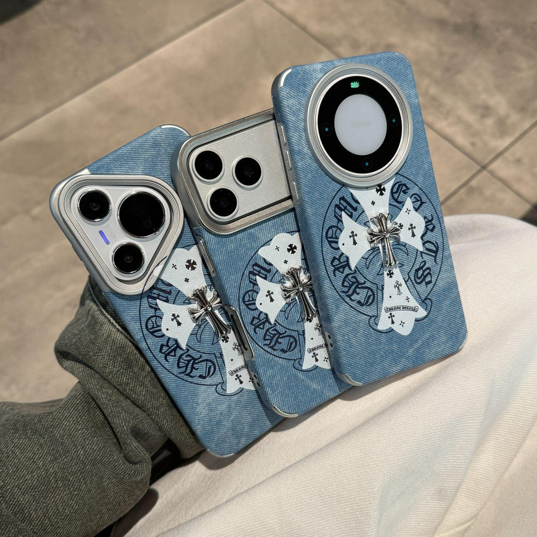 Chrome Hearts Light Blue Denim iPhone Case