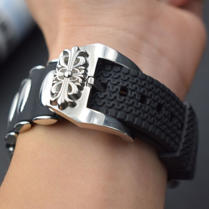 Chrome Hearts Silicone Watch Band with Metal Buckle